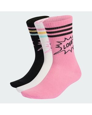 adidas Love Unites Crew Socks 3 Pairs - Pink