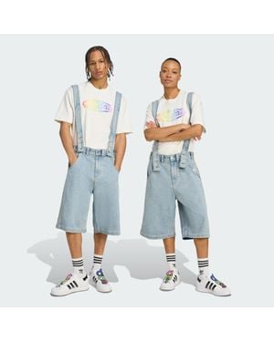adidas X Jeremy Scott Denim Latzhose - Blau