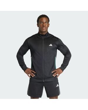 adidas Workout Essentials All-Set 3-Stripes Knit Track Top - Black