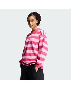 adidas Sportswear Essentials Contemporary French Terry Longsleeve Polo - Red