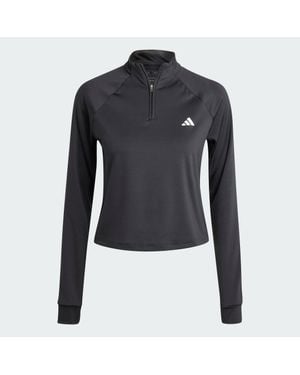 adidas Train Essentials Minimal Branding 1/4-Zip Cover Up - Blue