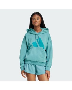 adidas Essentials Big Logo French Terry Loose Hoodie - Blau