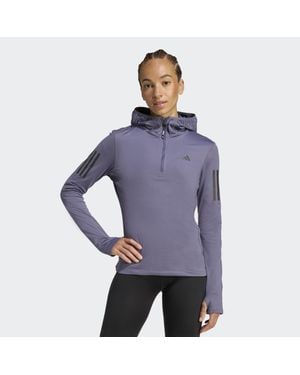 adidas Own The Run Winterized Hooded Half-Zip - Purple