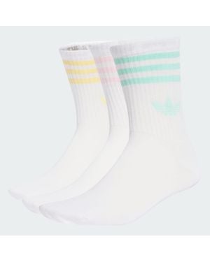adidas 3-Stripes Crew Socks 3 Pairs - White