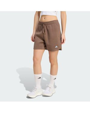 adidas Pantalón Corto De Felpa Holgado 3 Stripes Studio - Neutro