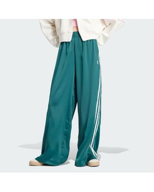 adidas Satin Wide Leg Trainingsbroek - Blauw