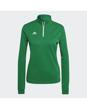 adidas Zip Neck Funnel Long Sleeve Sweatshirt - Green