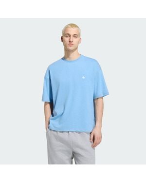 adidas Originals T-Shirt Adidas Trefoil Essentials Melange Loose Cropped Tee - Blue
