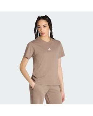 adidas Essentials 3-Stripes Cotton T-Shirt - Brown