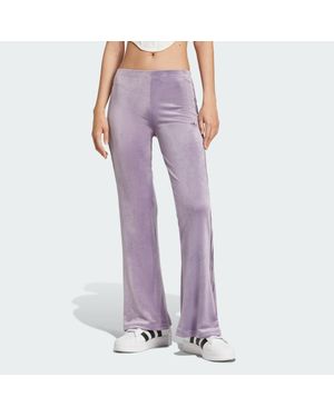 adidas Crushed Velvet Flared Joggers - Purple