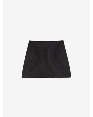 McQueen Light Tweed Mini Skirt - Black