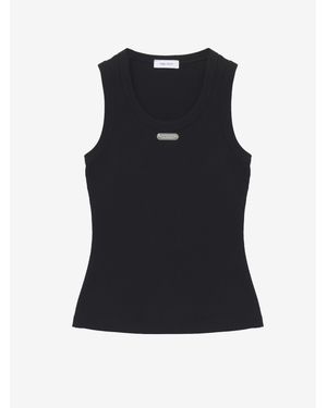McQueen Placket Tank Top - Black