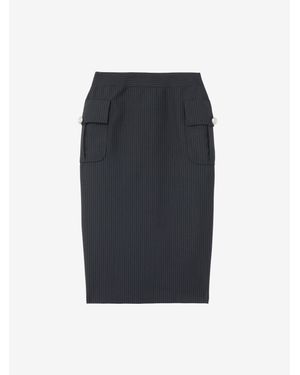 McQueen Pinstriped Pencil Skirt - Black