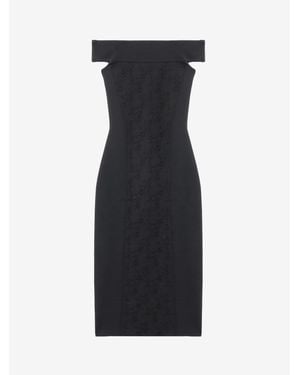 McQueen Floral Jacquard Pencil Dress - Black