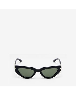 McQueen Tバーアイコンキャットアイサングラス - グリーン