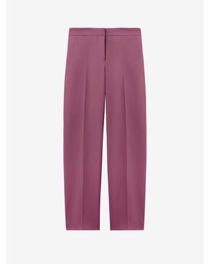 McQueen Wool Gabardine Cigarette Trousers - Purple