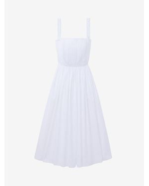 McQueen Gathered Midi Dress - White