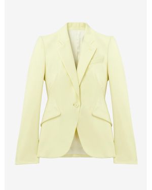 McQueen Wool Gabardine Single-Breasted Jacket - Yellow