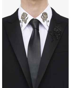 McQueen Mcqueen Logo Leather Tie - Black