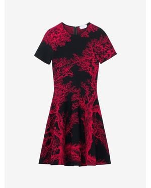 McQueen Tree Of Life' Jacquard Mini Dress - Red