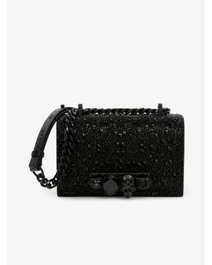 McQueen Crystal-Embellished Mini Jewelled Satchel - White
