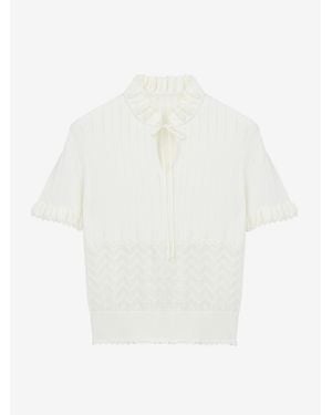 McQueen Pointelle Knit Top - White