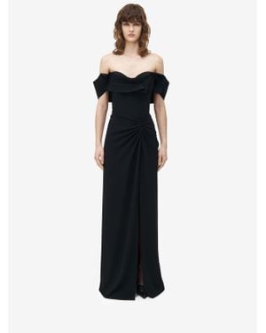 McQueen Off-The-Shoulder Evening Dress - Black