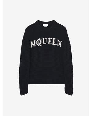 McQueen Logo Textured Jumper - Black