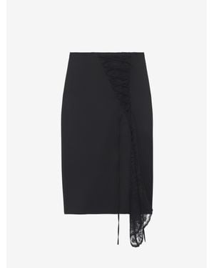 McQueen Corset Lacing Panel Pencil Skirt - Black