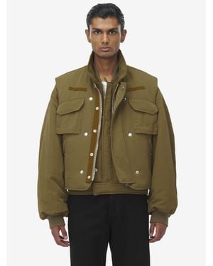 Alexander McQueen Double Layer Bomber Jacket - Green