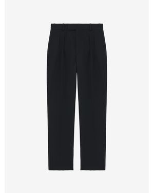 McQueen Pleat Detail Tuxedo Trousers - White