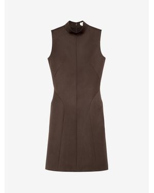 McQueen Wool Barathea Mini Dress - Brown