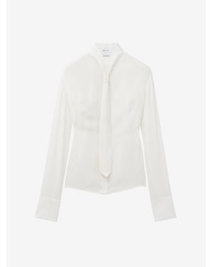 McQueen Tie Silk Shirt - White