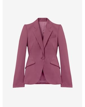 McQueen Wool Single-Breasted Jacket - Purple