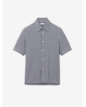 McQueen Short-Sleeved Gingham Check Shirt - Blue
