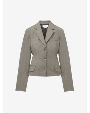 McQueen Peplum Single-Breasted Jacket - Grey