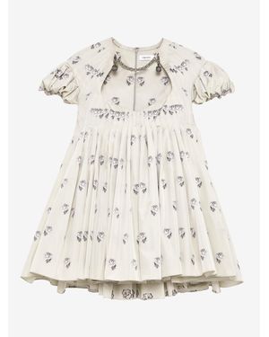 McQueen Taffeta Rose Jacquard Mini Dress - Natural