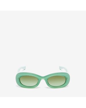 McQueen Mcqueenロゴ オーバル サングラス - グリーン