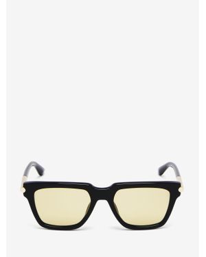 McQueen T-Bar Icon Square Sunglasses - Black