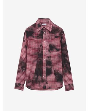 McQueen Flannel Check Tie-Dye Shirt - Purple
