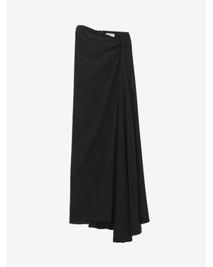 McQueen Asymmetric Waist Maxi Skirt - Black