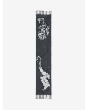 McQueen Mcqueen Tattoo Scarf - White