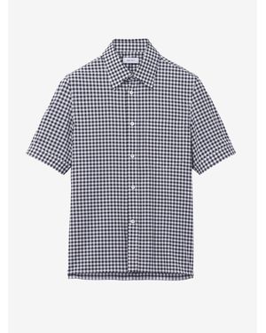 McQueen Short-Sleeved Gingham Check Shirt - Blue