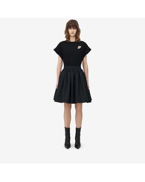 McQueen ハイブリッド ミニドレス - ブラック