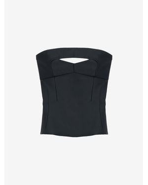 McQueen Cut-Out Corset Top - Black