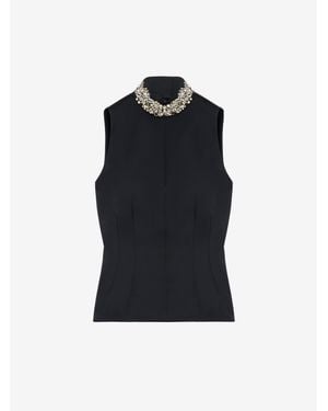 McQueen Chain Mail Embroidery Top - Blue