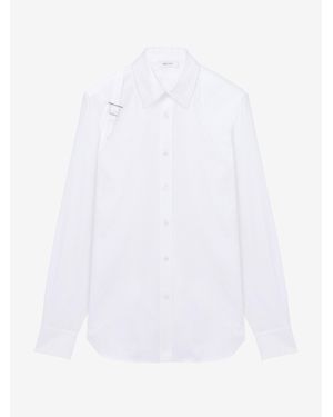 McQueen Skull Jacquard Harness Shirt - White