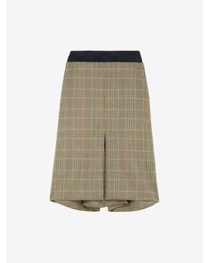 McQueen Country Check Kickback Skirt - Natural
