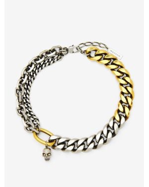 McQueen Dual Chain Necklace - Metallic