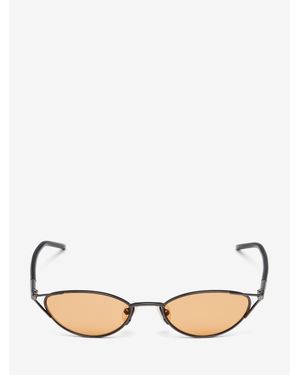 McQueen T-Bar Sleek Cat-Eye Sunglasses - Natural